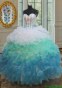 2017 Classical Visible Boning Gradient Color Quinceanera Dress in Organza