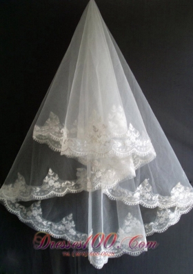 Lace Appliques Tulle Beautiful Wedding Veils
