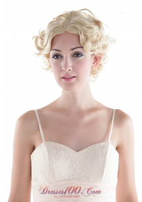 Short High Quality Synthetic Natural Look Blonde Curly Hair Wig