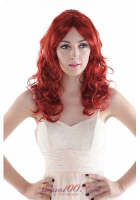 Chic Red Long Top Grade Quality Synthetic Curly Hair Wig