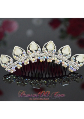 Custom Made Tiara With Beaded and Rhinestones Decorate