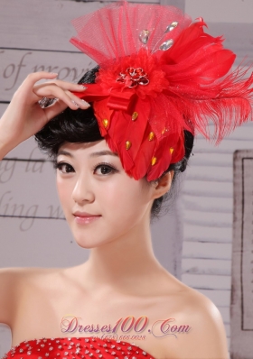 Fascinators Chiffon and Net Red Outdoor and Special Occasion