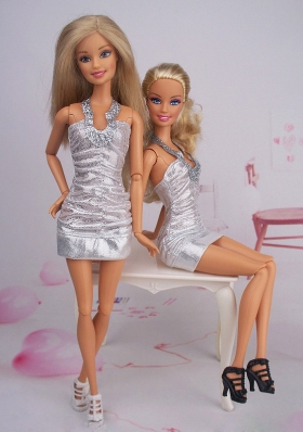 Sexy Fashion Halter Party Dress With Sequin Dress For Barbie Doll