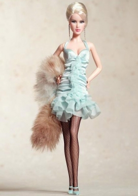Cute Halter Apple Green Dress With Mini-length Barbie Doll Dress