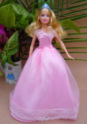 Sweet A-line and Floor-length For Party Barbie Doll Dress