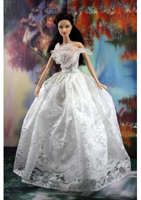 Lace White Off The Shoulder To Wedding Dress For Noble Barbie