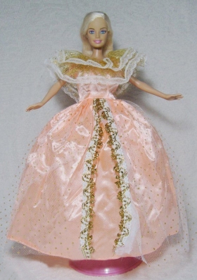 Gorgeous Light Orange Gown Handmade Dress For Barbie Doll
