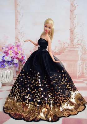 Pretty Dress With Sequins Made To Fit the Barbie Doll