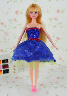 The Most Amazing Royal Blue Dress with Tulle Made to Fit the Barbie Doll