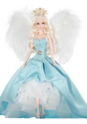 Elegant Party Dress with Blue Taffeta Made to Fit the Barbie Doll