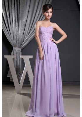 Lilac Sweetheart and Beaded Decorate Bodice For Prom Dress