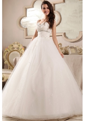 Beaded Decorate Sweetheart Ball Gown Wedding Dress with Sequins