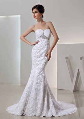 2014 Romantic Mermeid Sweetheart Beading Wedding Dress with Clasp Handle Lace