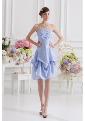 Lavender Strapless Short Taffeta Prom Dress with Bowknot