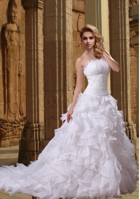Fashionable Beading Princess Strapless Wedding Dresses For 2015