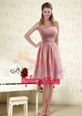 Fitted Sweetheart Empire Chiffon Bridesmaide Dresses with Ruching