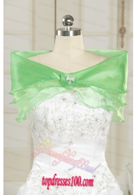 2015 New Style Beading Orange Shawls in Spring Green