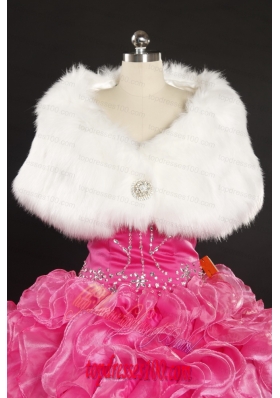 2015 Luxurious Rabbit Fur Party Wraps in White