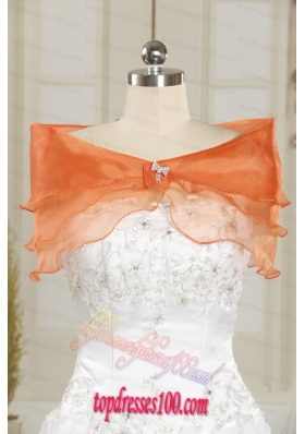 Beautiful Organza Beading Orange Shawls for Wedding