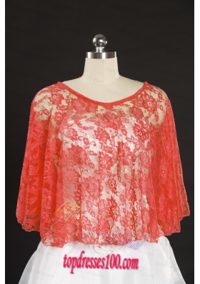 2015 Popular Red Beading Lace Wraps for Summer