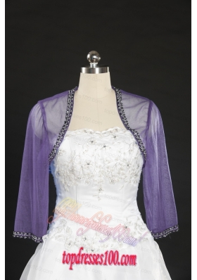 2015 Lavender Long Sleeves Wraps with Beading