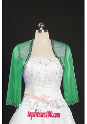 2015 Long Sleeves Turquiose Wraps with Beading