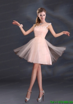 A Line Tulle 2015 Sturning Christmas Party Dresses with Straps
