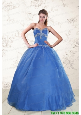 2015 In Stock Appliques Quinceanera Dresses in Royal Blue