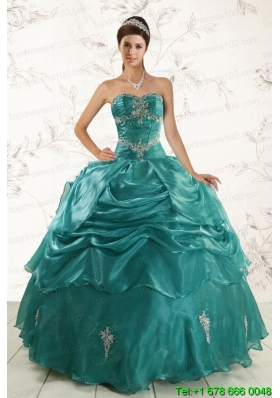 2015 In Stock Ball Gown Sweet 16 Dresses with Appliques