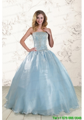 2015 In Stock Beading Sweet 15 Dresses with Strapless