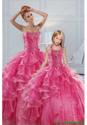 Hot Pink Sweetheart Beading Princesita with Quinceanera Dresses