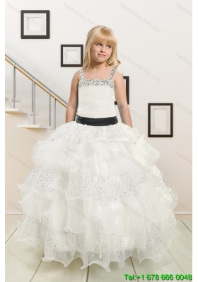 Fitting and Affordable Little Girl Pageant Dress with Beading and Ruffles