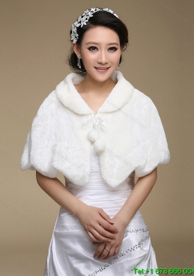 Fold-over Collar Special Occasion Rabbit Fur Shawls