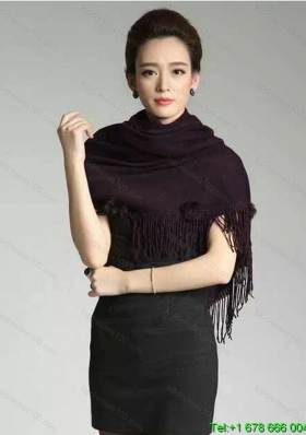 2015 Knitted Fabric Inexpensive Wraps in Black