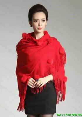 2015 Perfect Red Wraps with Knitted Fabric