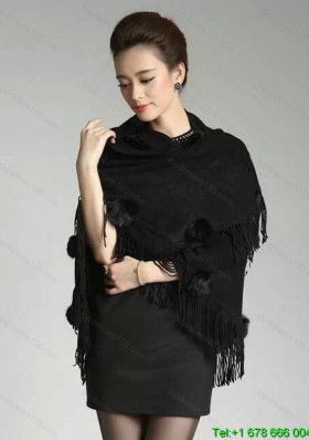 The Brand New Style Black Knitted Fabric 2015 Wraps