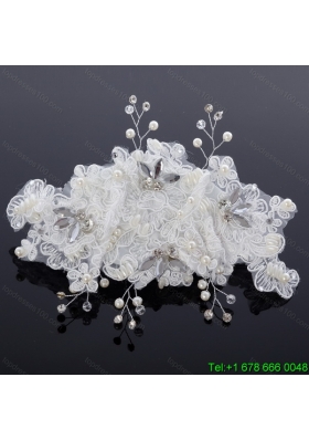 Elegant Imitation Pearls Lace Hair Ornament for Wedding