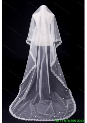 One Tier Oval Lace Edge Bridal Veils for Wedding Party