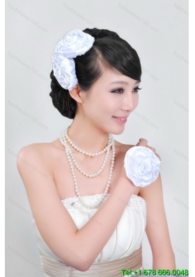 Shimmering Ladies Pearl Necklaceand Headpiece Jewelry Set