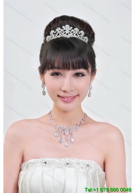 Gorgeous Alloy With Rhinestone Ladies  Necklace and Head piece