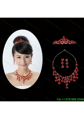 Dazzling Rhinestone Ladies Crown and Necklace