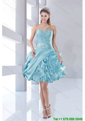 2015 Pretty Sweetheart Beaded 2015 Prom Dresses in Aqua Blue