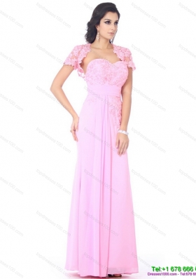 Elegant Cute Beading Sweetheart Ruching Prom Dresses in Baby Pink