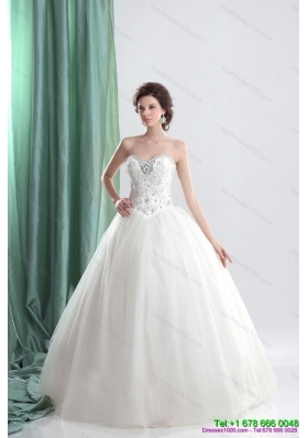 Top Selling White Sweetheart Bridal Gowns with Ruffles and Beading
