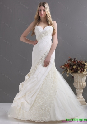 Maternity A Line Wedding Dress with Ruching and Lace for 2015