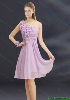 2015 Summer Perfect Hand Made Flowers Sweetheart Dama Dress with Ruching