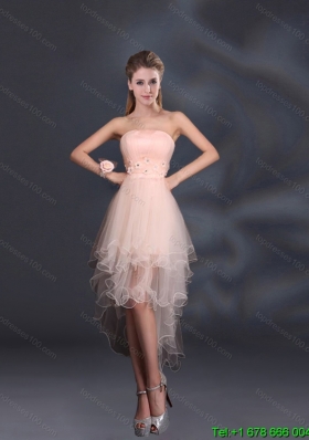 Appliques Strapless Ruffles Organza 2015 Summer Sturning Dama Dresses
