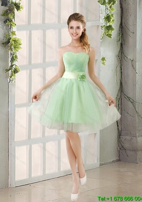 Pretty A Line Sweetheart Lace Up Dama Dress in Apple Green for 2015 Summer