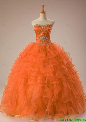 Inexpensive Sweetheart Beaded Quinceanera Dresses in Organza