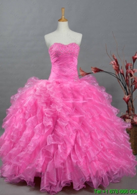 2015 Beautiful Quinceanera Dresses with Sweetheart in Organza